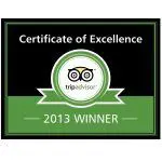 Tripadvisor Certificate of Excellence 2013
